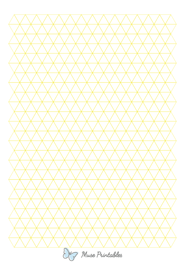 Half-Inch Yellow Triangle Graph Paper : A4-sized paper (8.27 x 11.69)