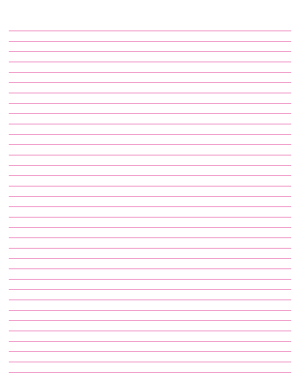 Hot Pink Lined Paper College Ruled - Letter