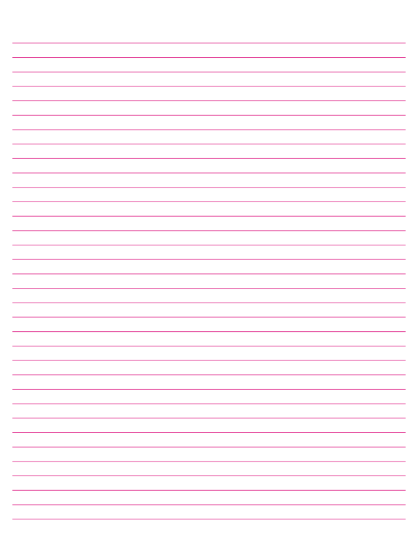 Printable Hot Pink Lined Paper College Ruled for Letter Paper