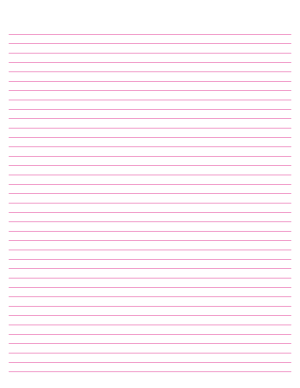 Hot Pink Lined Paper Narrow Ruled - Letter