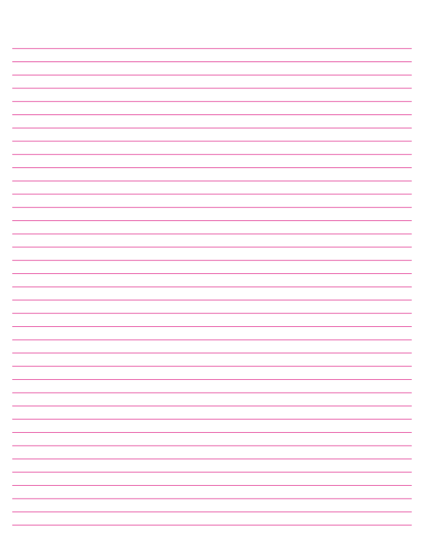 Hot Pink Lined Paper Narrow Ruled: Letter-sized paper (8.5 x 11)