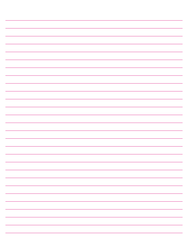 Hot Pink Lined Paper Wide Ruled: Letter-sized paper (8.5 x 11)