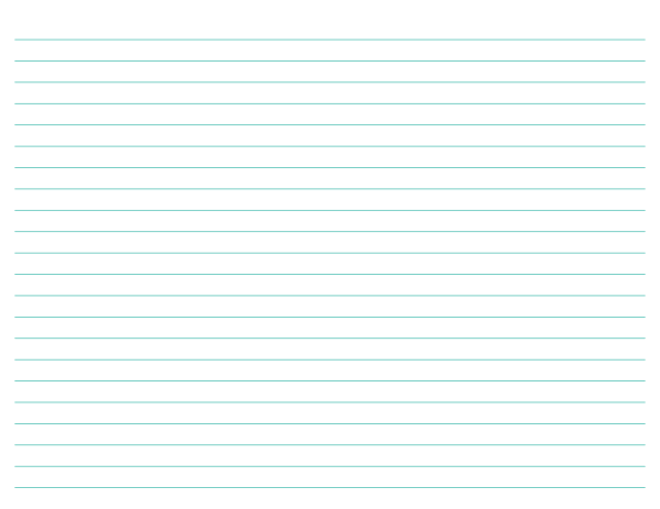 Landscape Blue-Green Lined Paper Wide Ruled: Letter-sized paper (8.5 x 11)