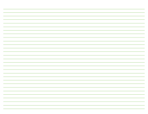 Landscape Green Lined Paper Narrow Ruled - Letter