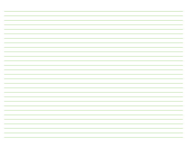 Landscape Green Lined Paper Narrow Ruled: Letter-sized paper (8.5 x 11)