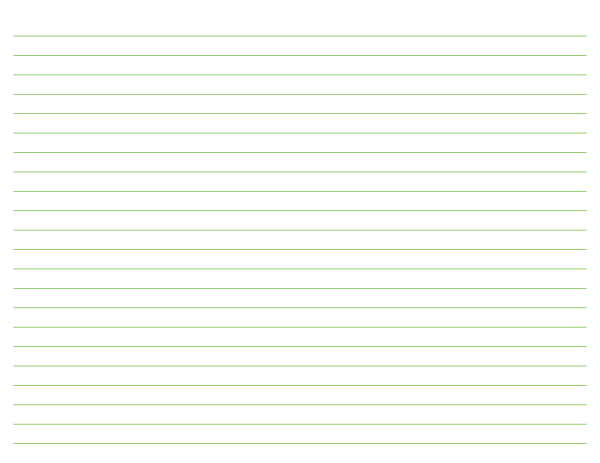 Landscape Green Lined Paper Wide Ruled: Letter-sized paper (8.5 x 11)