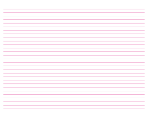 Landscape Hot Pink Lined Paper Narrow Ruled - Letter