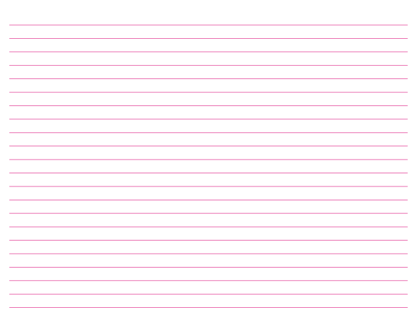 Landscape Hot Pink Lined Paper Wide Ruled: Letter-sized paper (8.5 x 11)