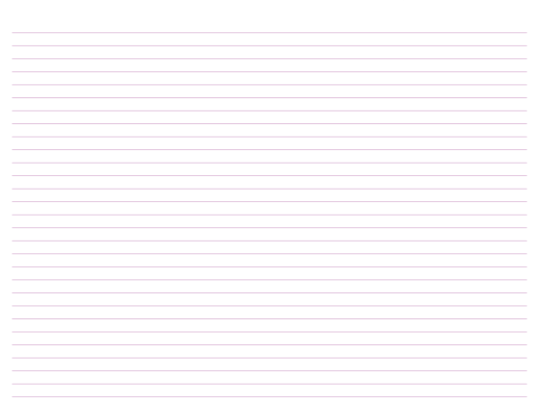 Landscape Lavender Lined Paper Narrow Ruled: Letter-sized paper (8.5 x 11)