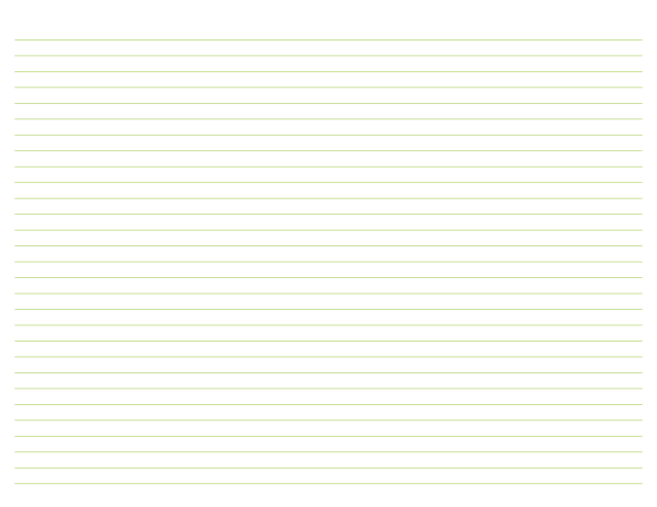 Landscape Mint Green Lined Paper Narrow Ruled: Letter-sized paper (8.5 x 11)