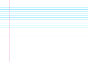 Printable Light Blue Landscape Narrow Ruled Notebook Paper for A4 Paper