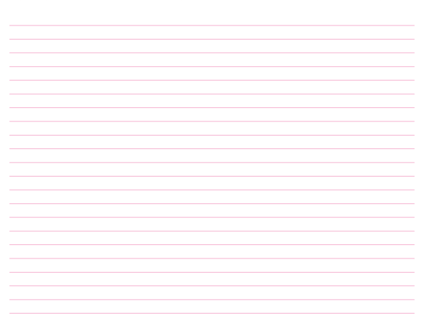Landscape Pink Lined Paper Wide Ruled: Letter-sized paper (8.5 x 11)
