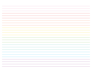 Landscape Rainbow Lined Paper College Ruled - Letter