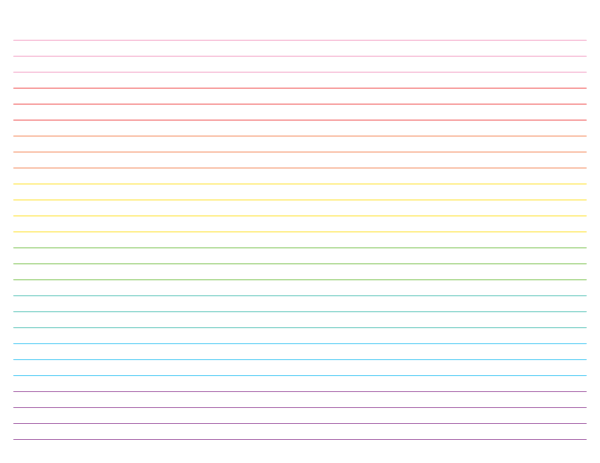Landscape Rainbow Lined Paper College Ruled: Letter-sized paper (8.5 x 11)