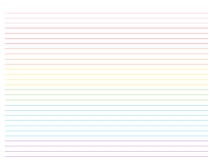 Landscape Rainbow Lined Paper Narrow Ruled - Letter