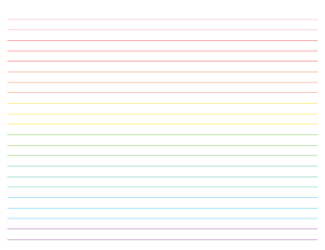 Landscape Rainbow Lined Paper Wide Ruled - Letter