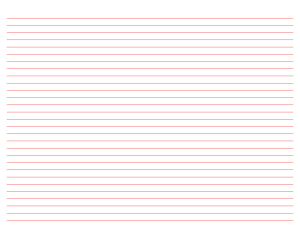 Landscape Red Lined Paper Narrow Ruled - Letter