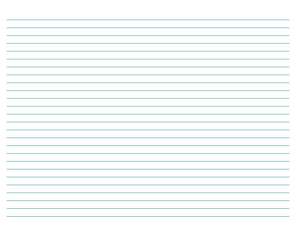 Landscape Teal Lined Paper College Ruled: Letter-sized paper (8.5 x 11)