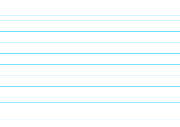 Printable Landscape Wide Ruled Notebook Paper for A4 Paper