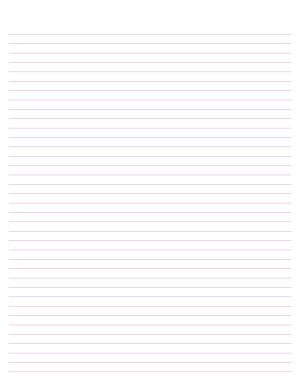 Lavender Lined Paper Narrow Ruled - Letter