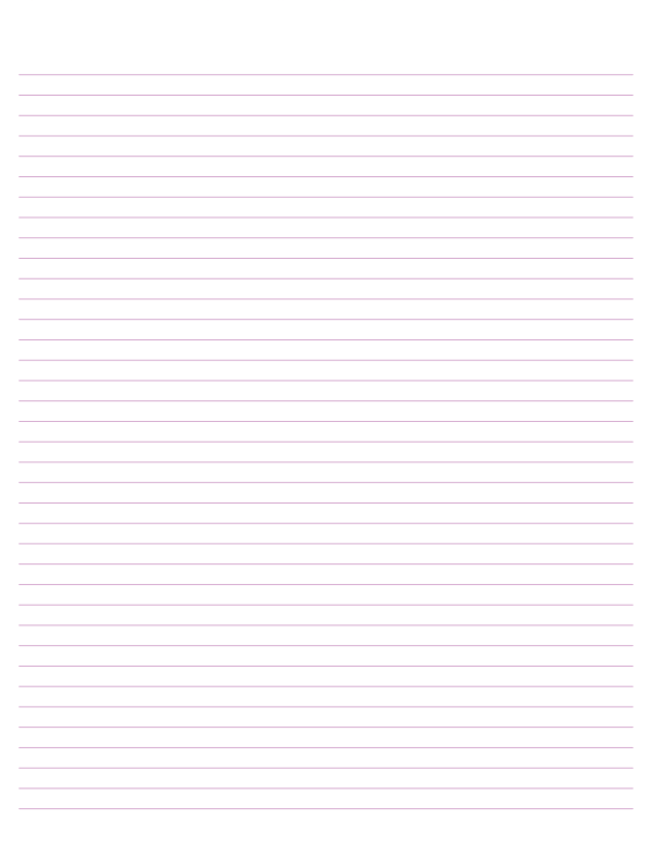 Lavender Lined Paper Narrow Ruled: Letter-sized paper (8.5 x 11)