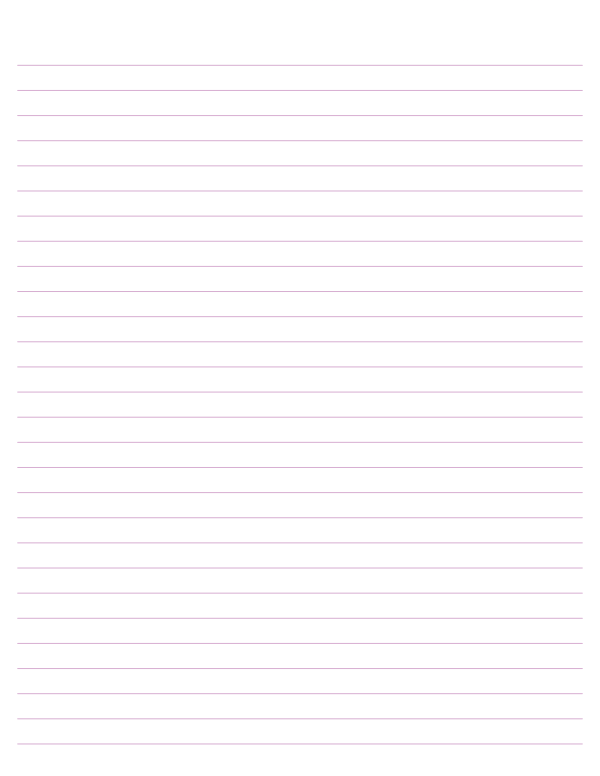 Lavender Lined Paper Wide Ruled: Letter-sized paper (8.5 x 11)