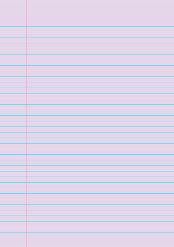 Lavender Narrow Ruled Notebook Paper: A4-sized paper (8.27 x 11.69)