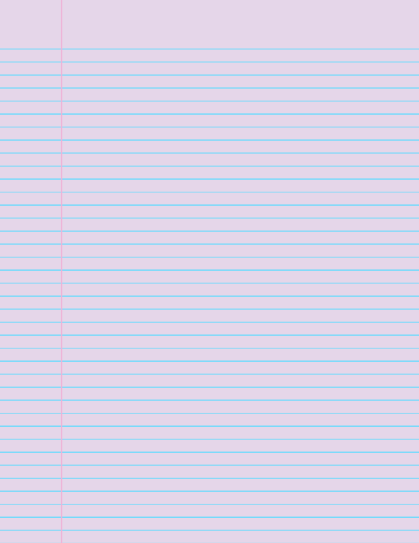 Lavender Narrow Ruled Notebook Paper: Letter-sized paper (8.5 x 11)