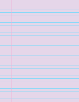 Lavender Wide Ruled Notebook Paper - Letter