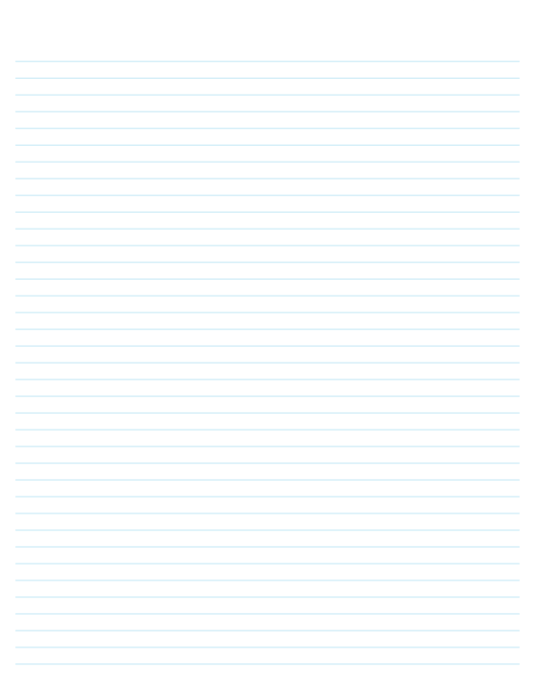 Light Blue Lined Paper Narrow Ruled: Letter-sized paper (8.5 x 11)
