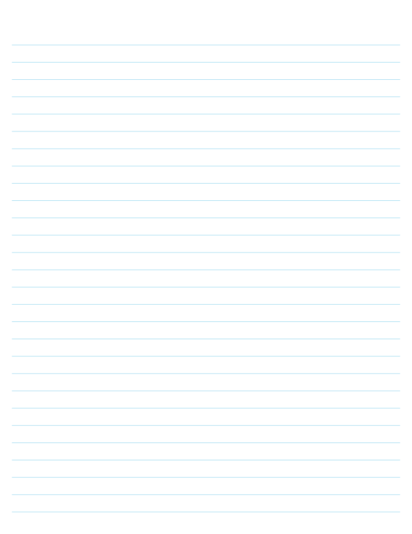 Light Blue Lined Paper Wide Ruled: Letter-sized paper (8.5 x 11)