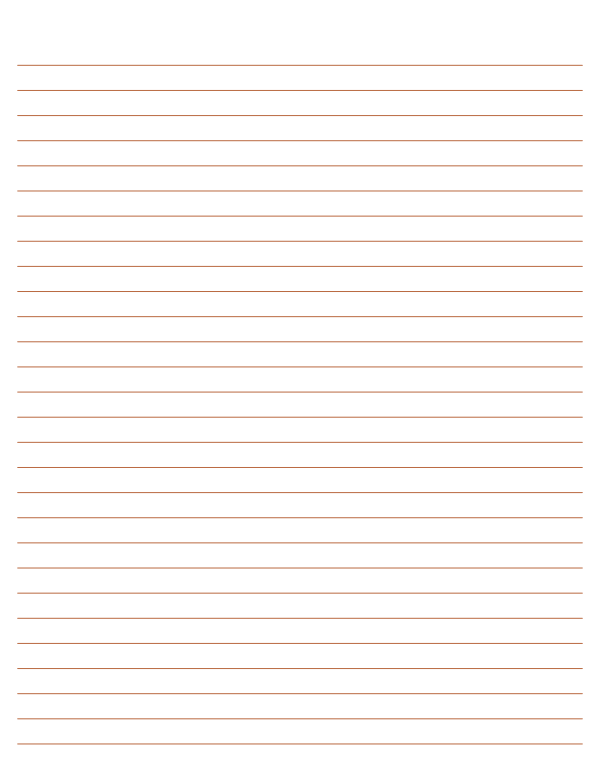 Printable Light Brown Lined Paper Wide Ruled for Letter Paper