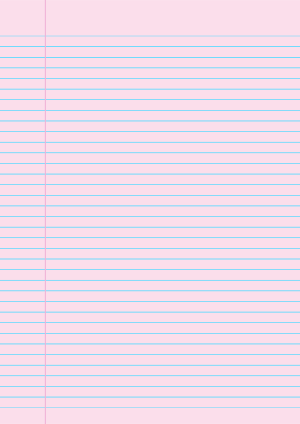 Light Pink College Ruled Notebook Paper - A4