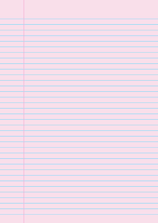 Light Pink College Ruled Notebook Paper: A4-sized paper (8.27 x 11.69)