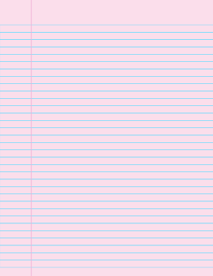 Light Pink College Ruled Notebook Paper - Letter