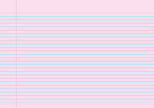 Light Pink Landscape Narrow Ruled Notebook Paper - A4