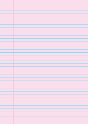 Light Pink Narrow Ruled Notebook Paper - A4