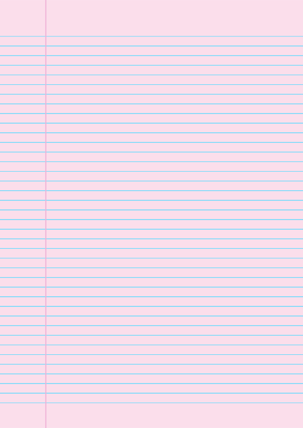 Light Pink Narrow Ruled Notebook Paper: A4-sized paper (8.27 x 11.69)