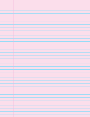 Light Pink Narrow Ruled Notebook Paper - Letter