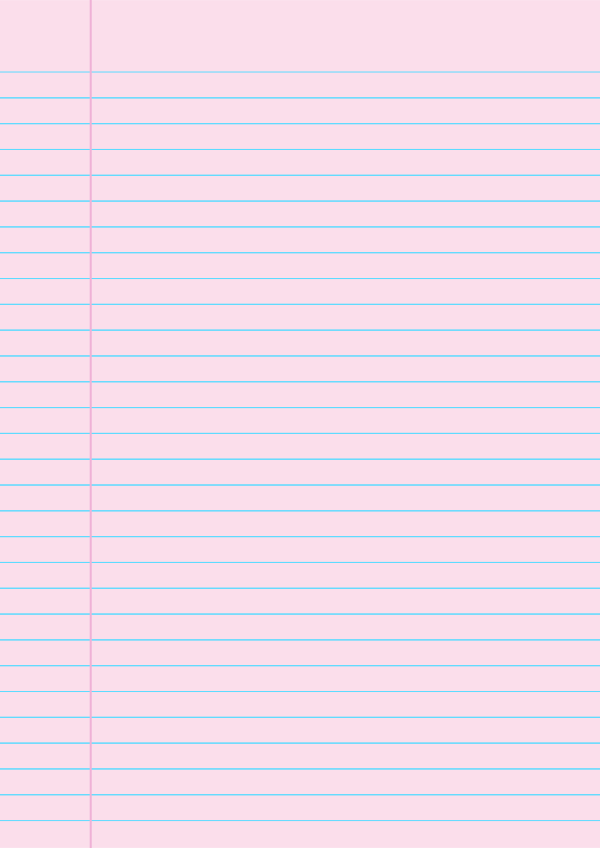 Light Pink Wide Ruled Notebook Paper: A4-sized paper (8.27 x 11.69)