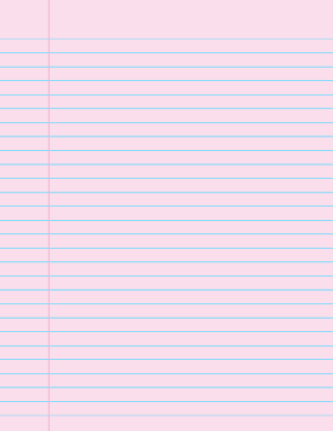 Light Pink Wide Ruled Notebook Paper - Letter
