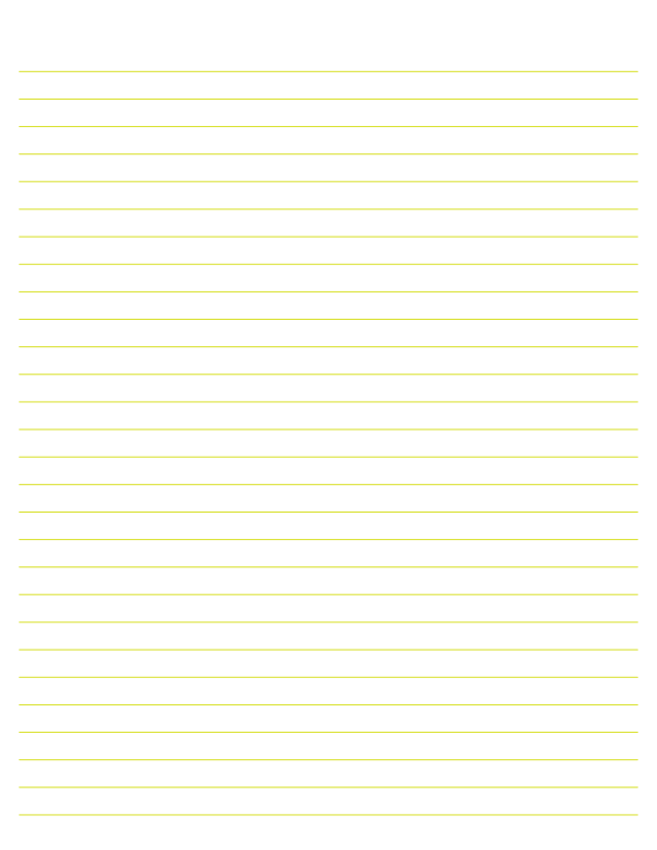 Lime Green Lined Paper Wide Ruled: Letter-sized paper (8.5 x 11)
