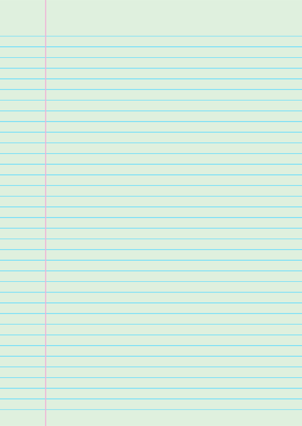 Mint Green College Ruled Notebook Paper: A4-sized paper (8.27 x 11.69)