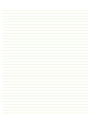 Mint Green Lined Paper Narrow Ruled - Letter