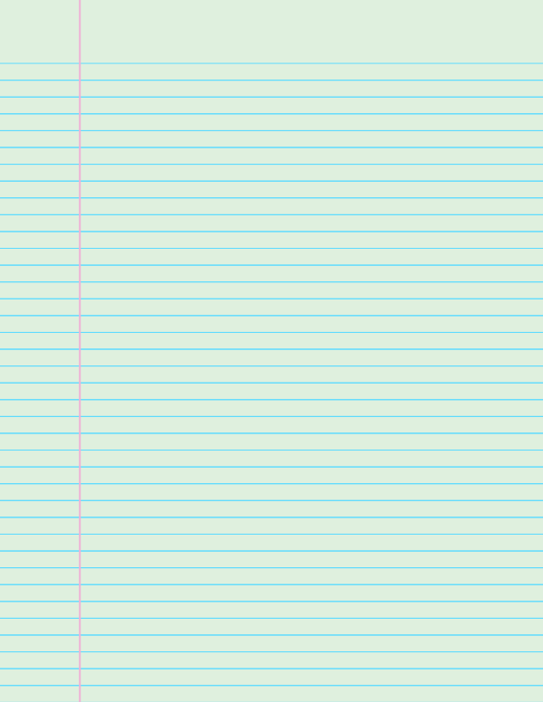 Mint Green Narrow Ruled Notebook Paper: Letter-sized paper (8.5 x 11)