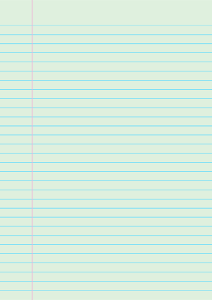 Mint Green Wide Ruled Notebook Paper - A4