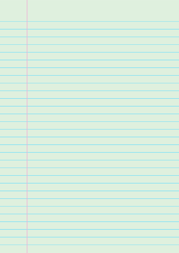 Mint Green Wide Ruled Notebook Paper: A4-sized paper (8.27 x 11.69)