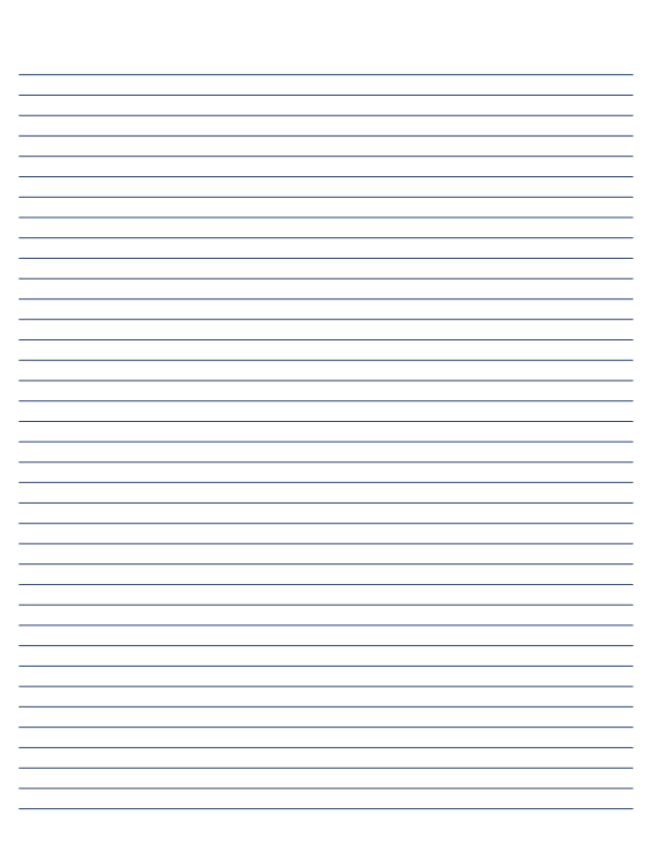 Navy Blue Lined Paper Narrow Ruled: Letter-sized paper (8.5 x 11)