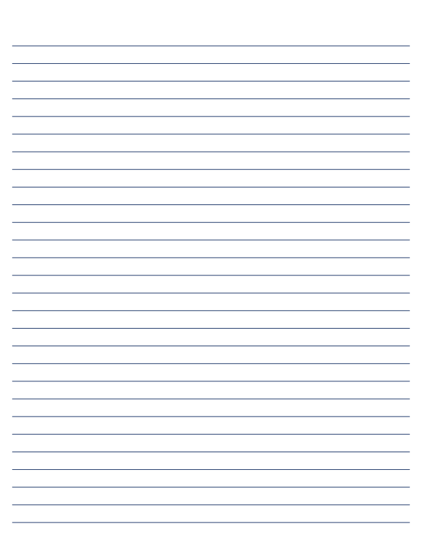 Navy Blue Lined Paper Wide Ruled: Letter-sized paper (8.5 x 11)