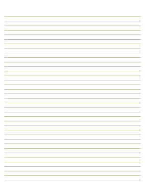 Olive Green Lined Paper Narrow Ruled - Letter